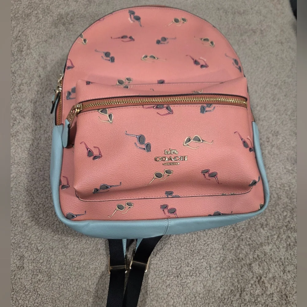 Coach Pink Backpack with Sunglasses Print - Picture 3 of 12